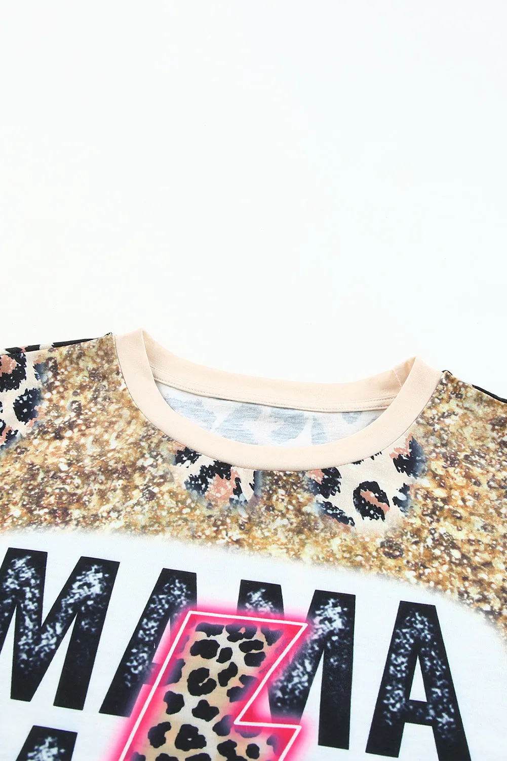 MAMA Lightning Graphic Leopard Dyed T Shirt