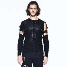 Men's Leather Yoke Goth Shirt