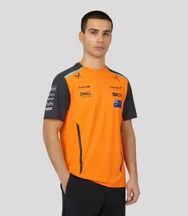 Mens McLaren Official Teamwear Set Up T-Shirt Oscar Piastri Formula 1 - Papaya/Phantom