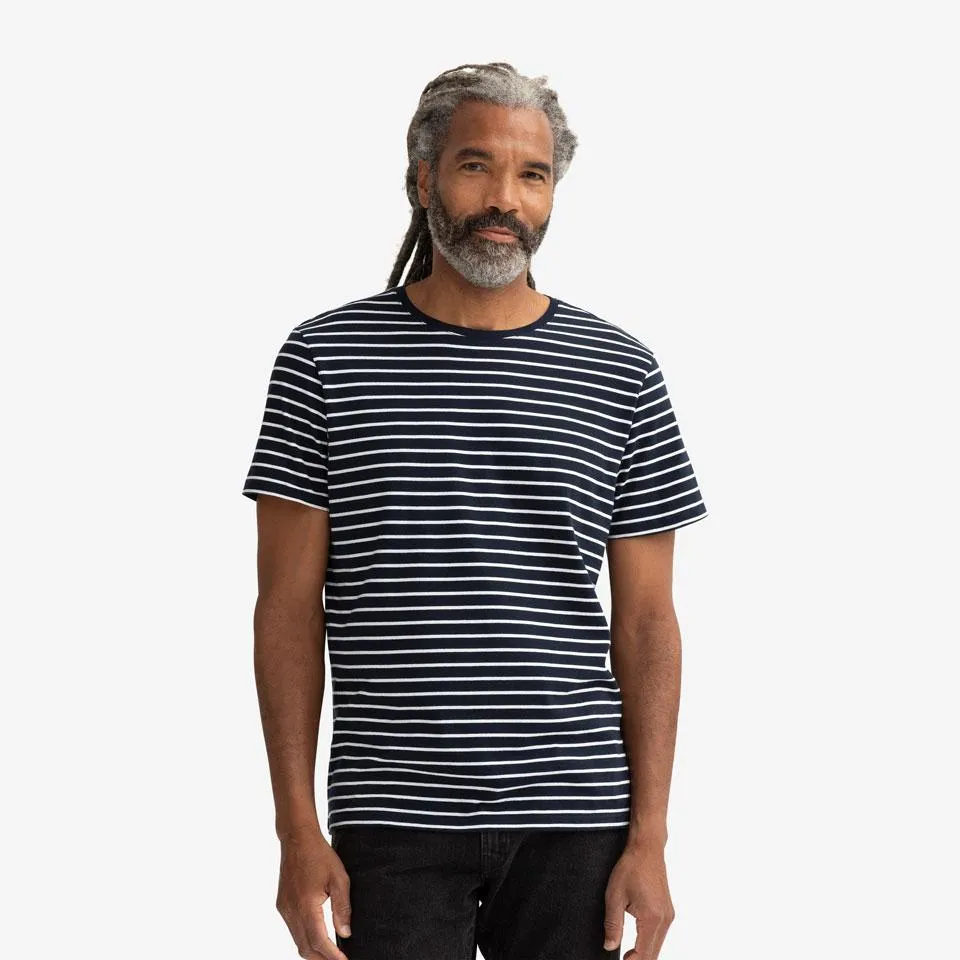 Men's Pima Cotton Nautical Stripe Crew Neck T-Shirt