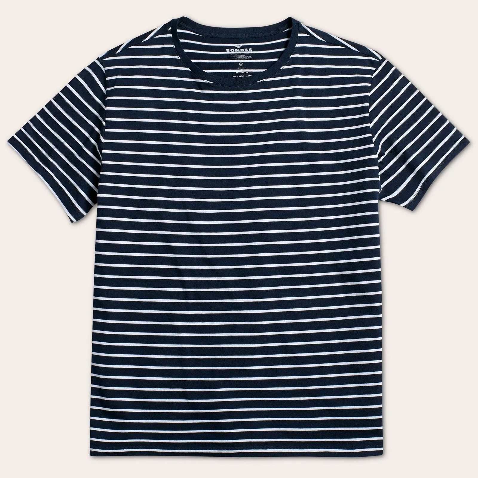 Men's Pima Cotton Nautical Stripe Crew Neck T-Shirt