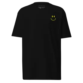 Men’s Smiley Face Graphic And Slogan Black Tee