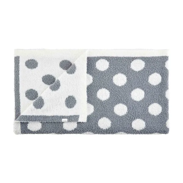 Mud Pie Gray Polka Dot Chenille Blanket