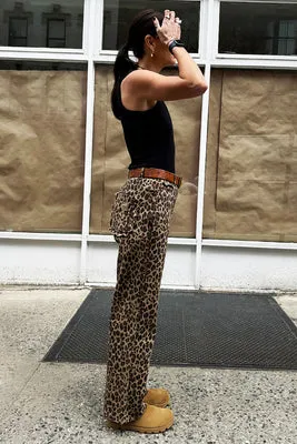 Never Fully Dressed Lucia Scallop Jeans - Leopard