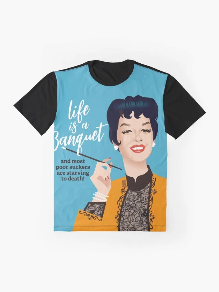 "Banquet!" Graphic T-Shirt - Featuring Rosalind Russell's Auntie Mame Quote