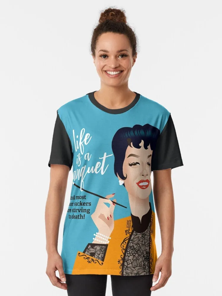 "Banquet!" Graphic T-Shirt - Featuring Rosalind Russell's Auntie Mame Quote