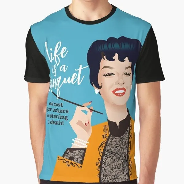 "Banquet!" Graphic T-Shirt - Featuring Rosalind Russell's Auntie Mame Quote