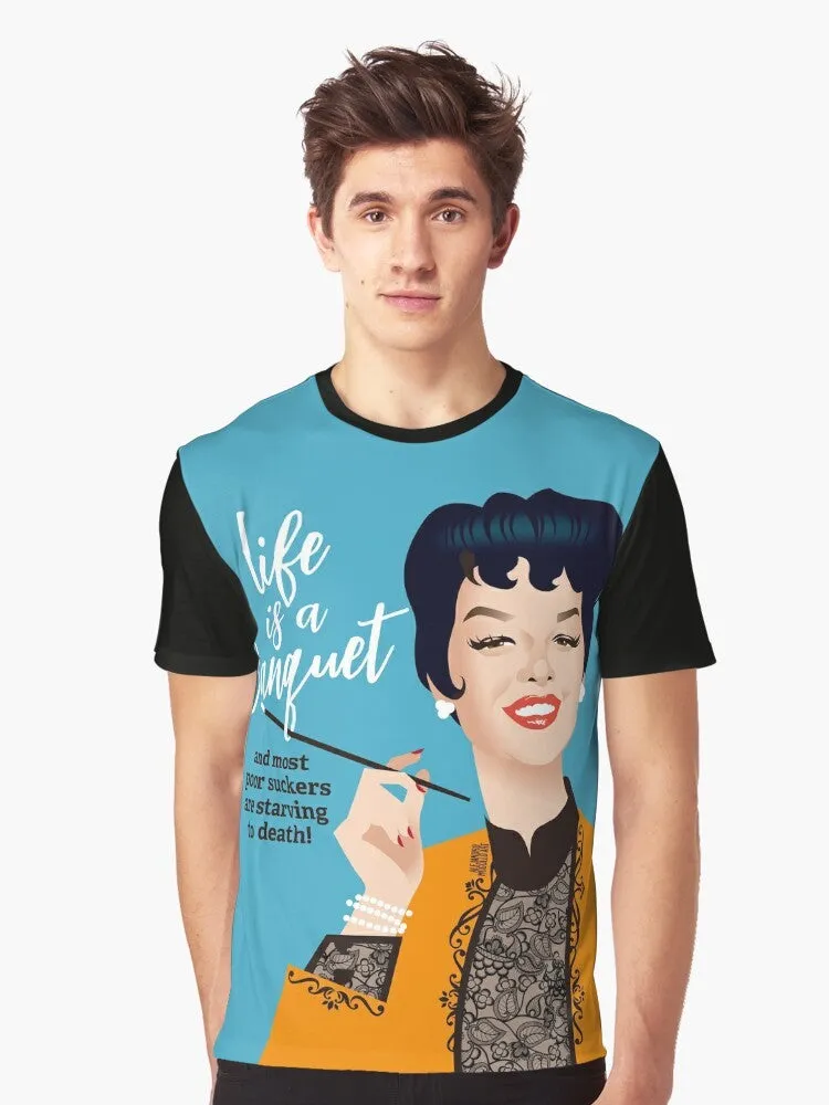 "Banquet!" Graphic T-Shirt - Featuring Rosalind Russell's Auntie Mame Quote