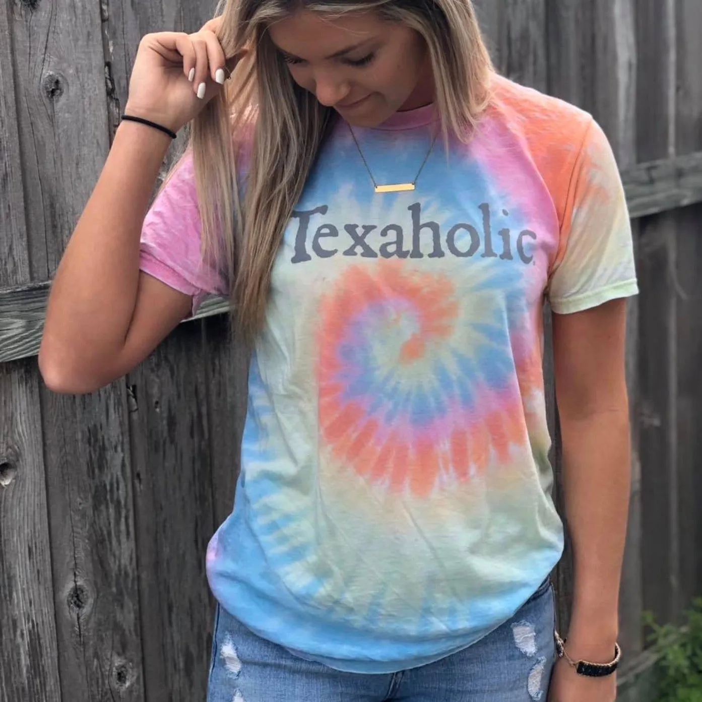 Texaholic®️ TShirt, Pastel Hippie Tie Dye