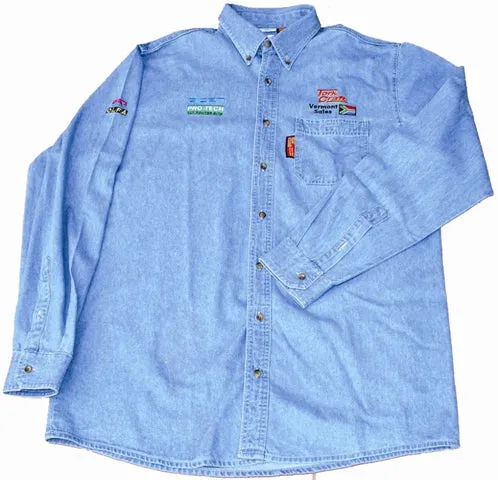 TORK CRAFT VERMONT MENS LONG SLEEVED DENIM SHIRT STONE WASHED SMALL TC00120