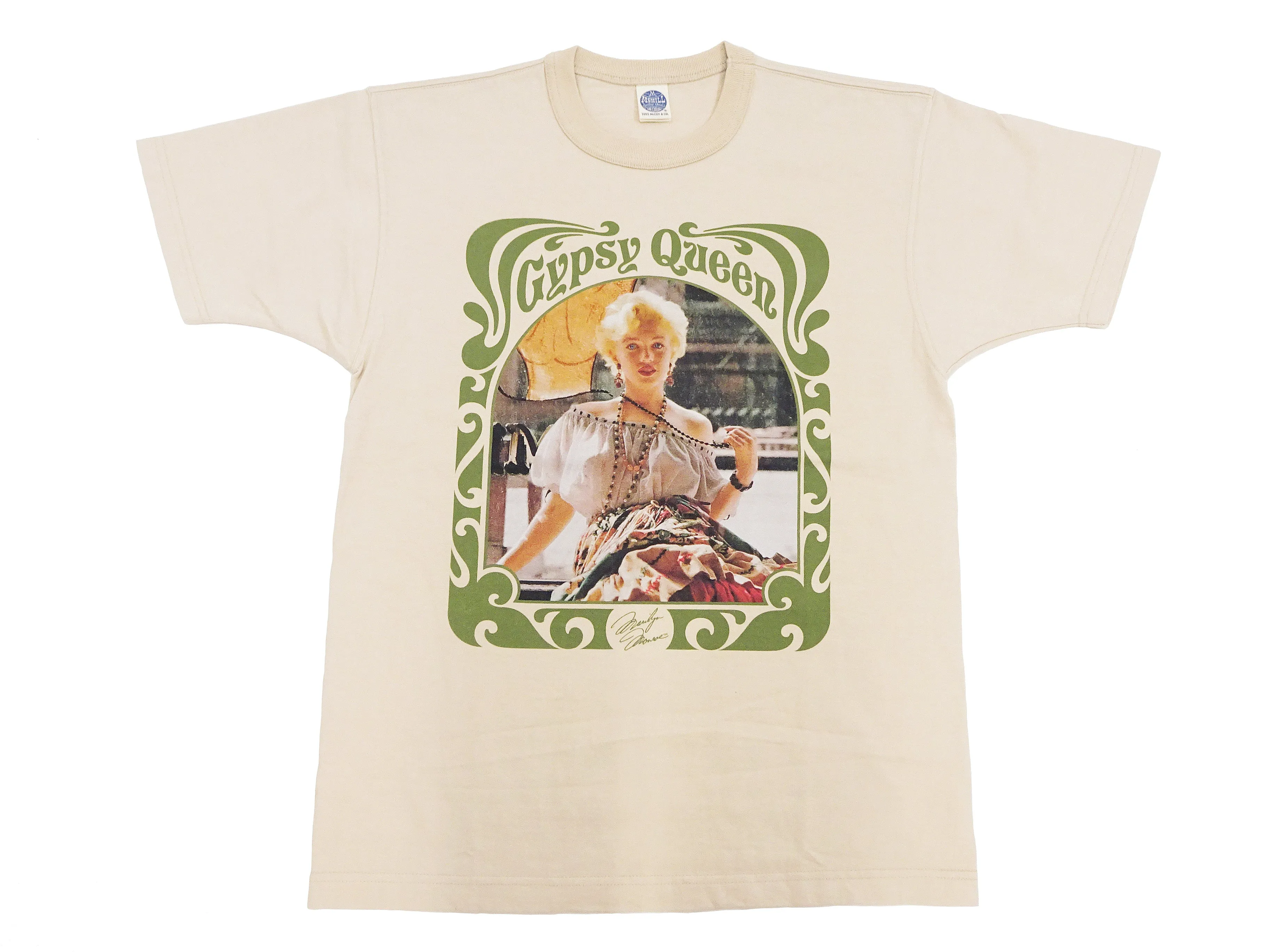 TOYS McCOY T-shirt Men's Marilyn Monroe Graphic Short Sleeve Loopwheeled Tee TMC2415 041 Faded-Beige