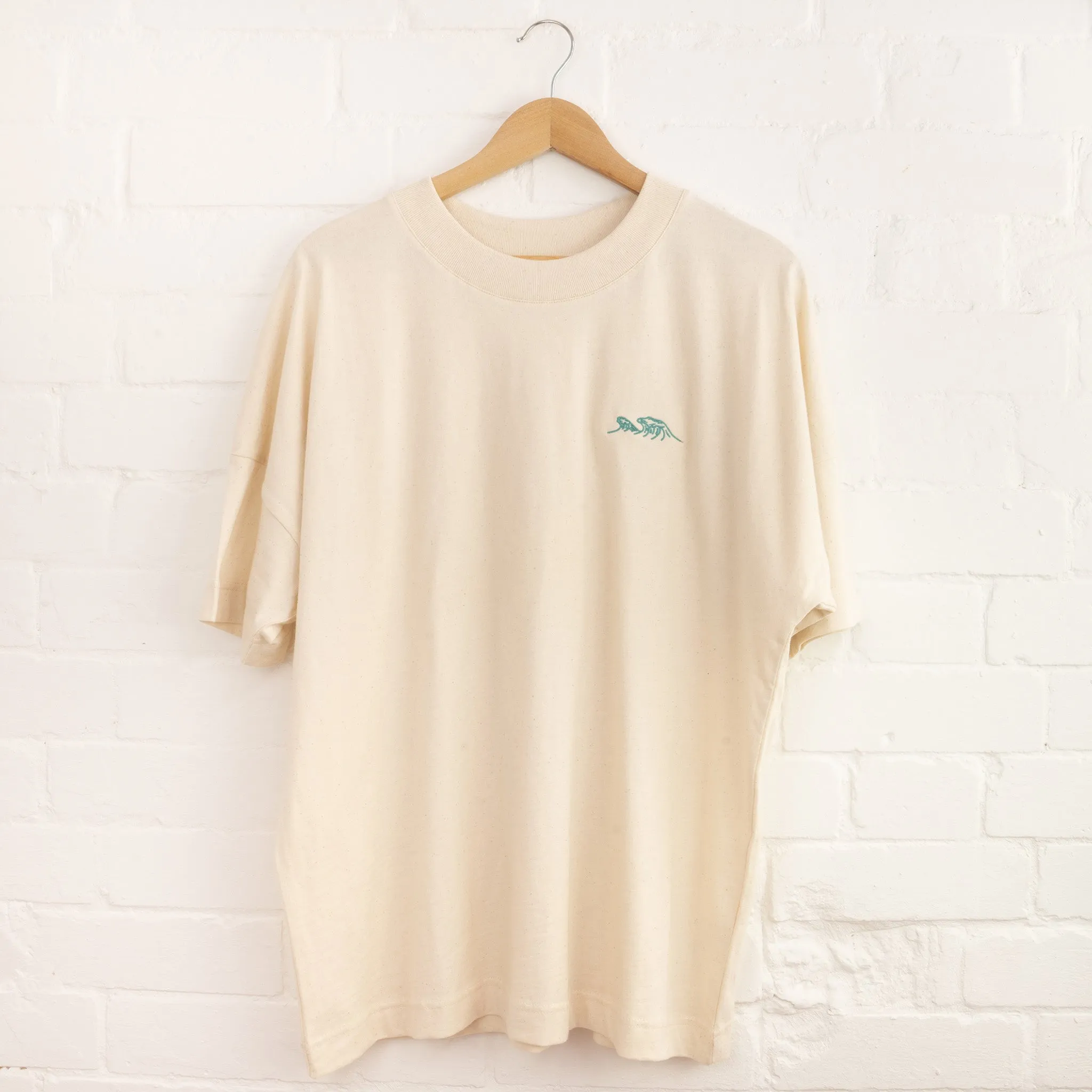 Wave Embroidered Oversized T-Shirt