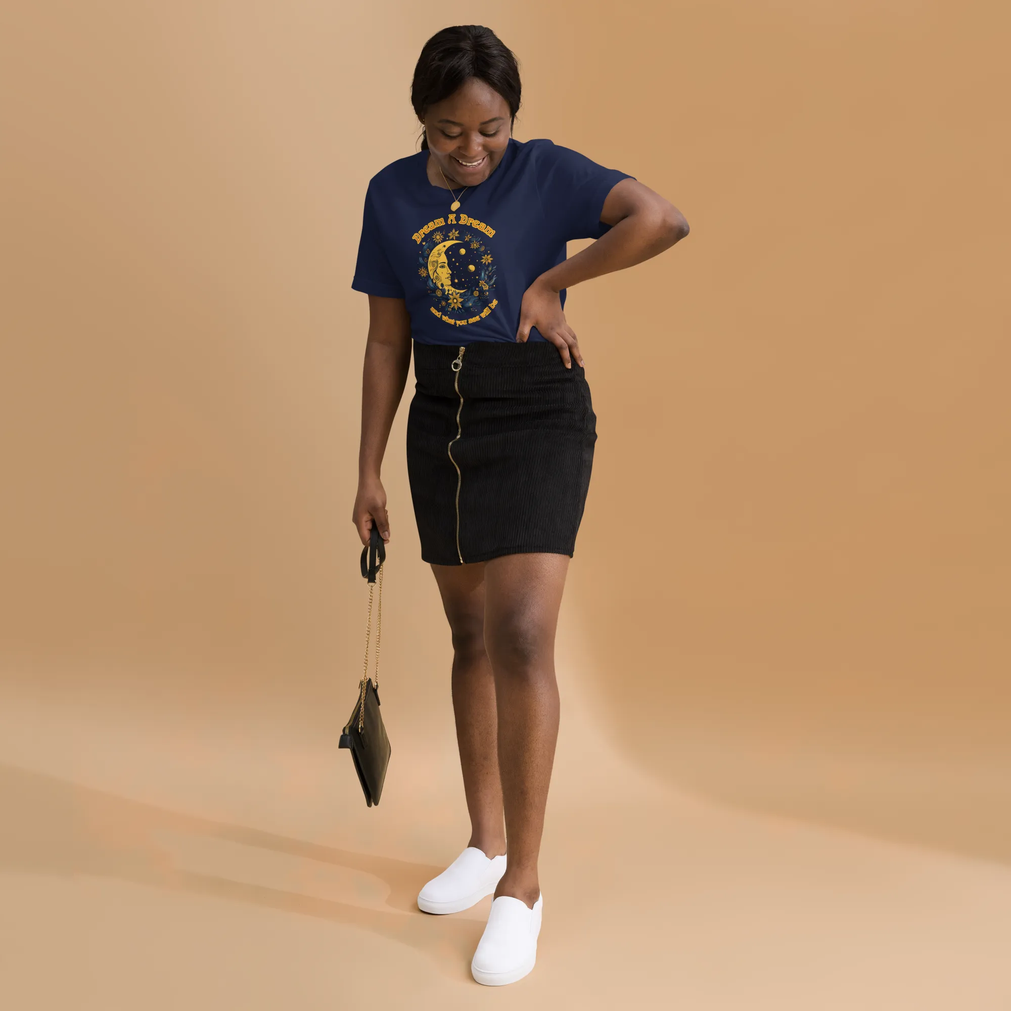 Women's Dream A Dream Navy Blue Graphic T-Shirt