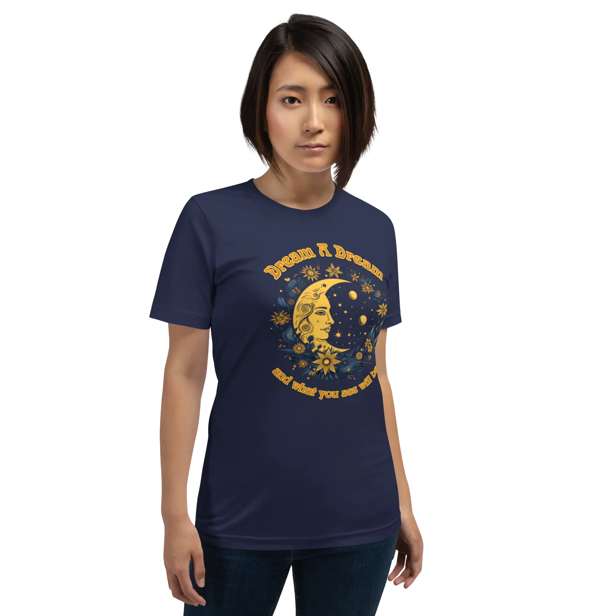 Women's Dream A Dream Navy Blue Graphic T-Shirt