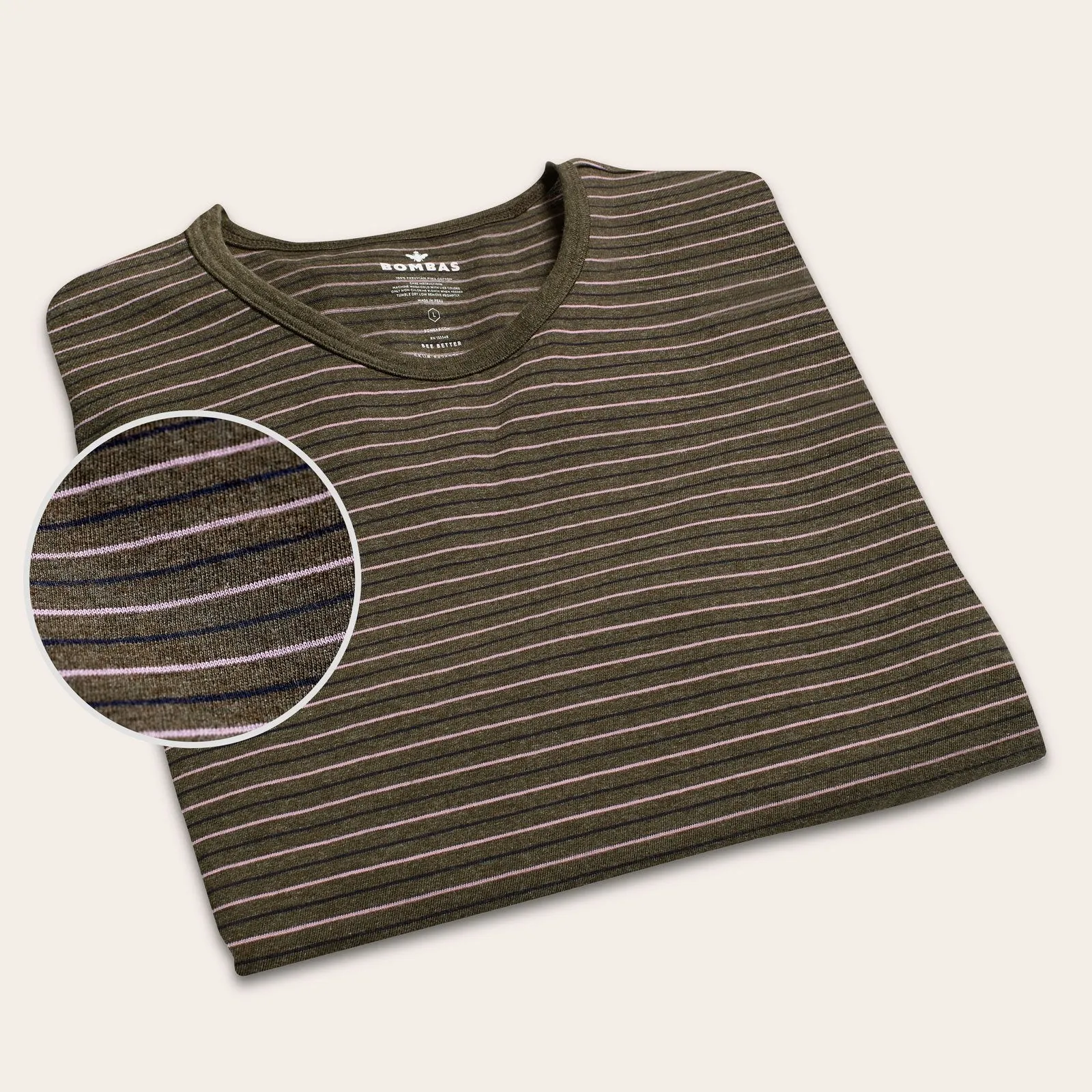 Women's Pima Cotton Striped Crew Neck T-Shirt