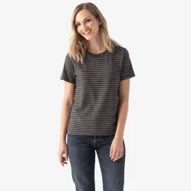 Women's Pima Cotton Striped Crew Neck T-Shirt