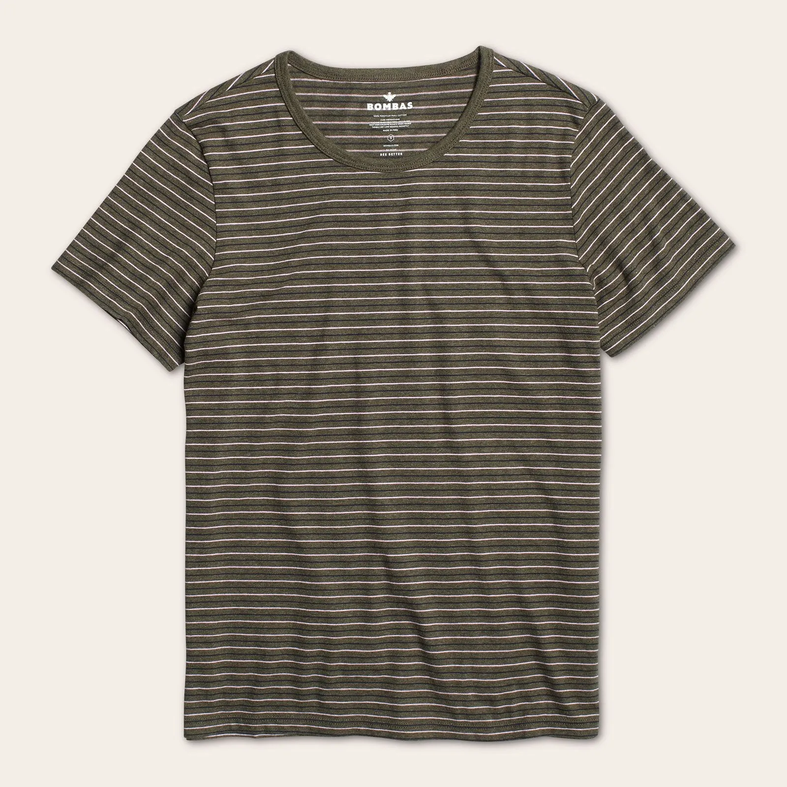 Women's Pima Cotton Striped Crew Neck T-Shirt